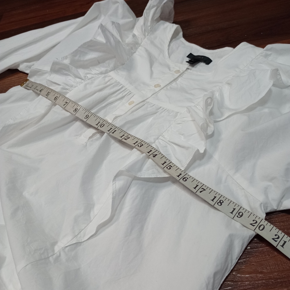 J.Crew Ruffle-Front Poplin Top - Picture 6 of 7